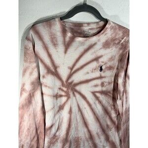 Polo Ralph Lauren Medium Y2K Mauve Pink Starburst Tie Dye Women’s Cotton Shirt